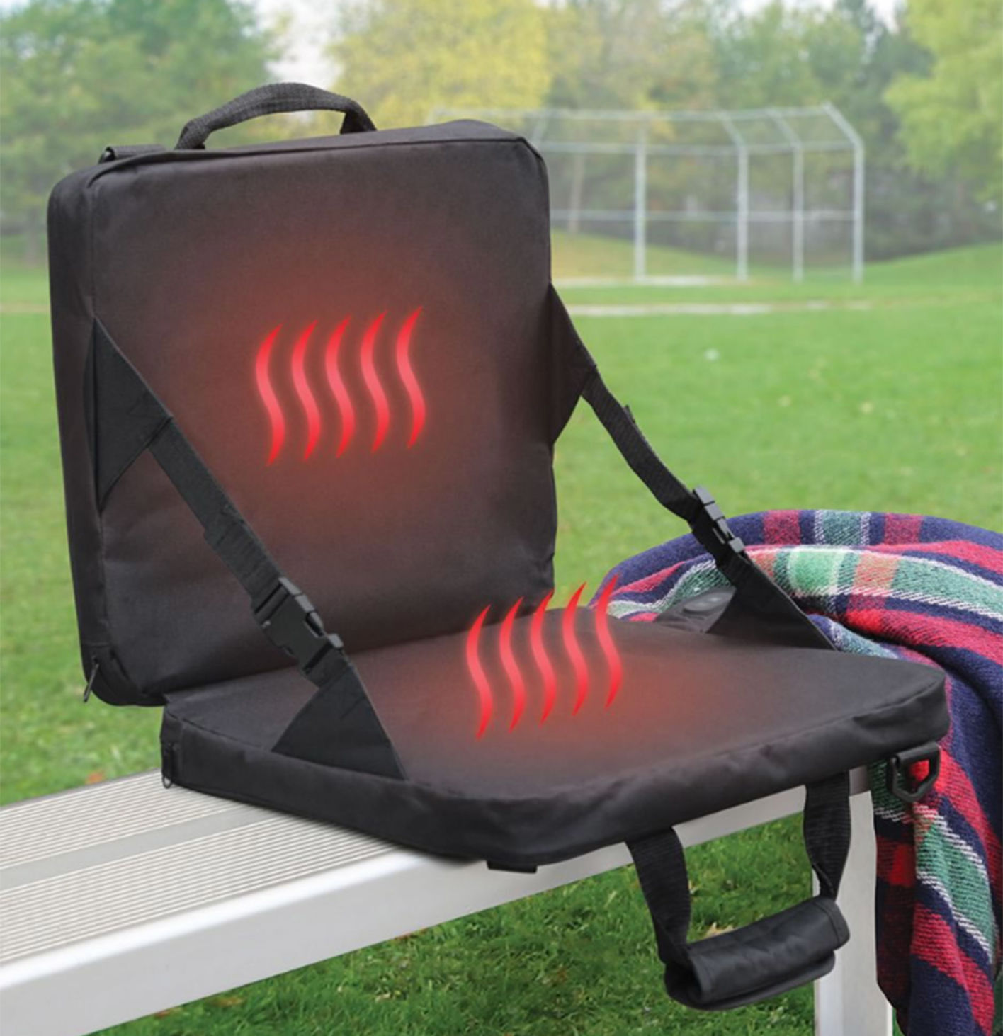 Heated stadium chair